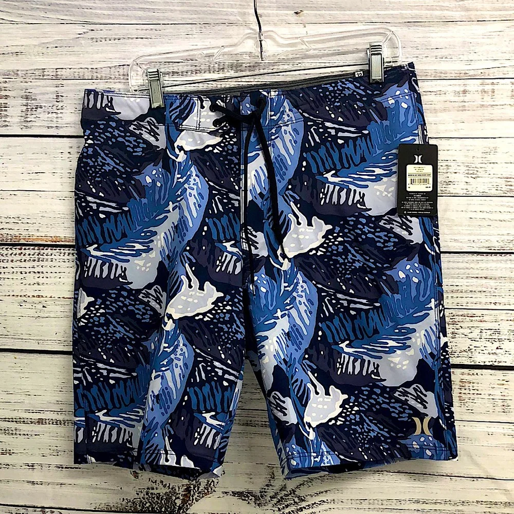 Hurley Men's Blue Patterned Board Shorts - Picture 5 of 15